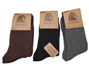 Figuretta Dames en Heren Alpaca Wollen Sokken Bruin Zwart DGrijs
