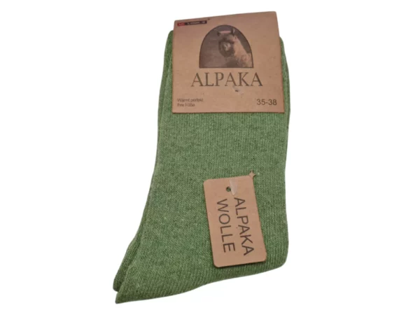 Figuretta Dames Alpaca Wollen Sokken Groen bruin Zwart