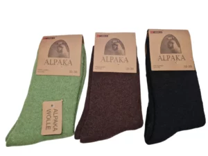 Figuretta Dames Alpaca Wollen Sokken Groen bruin Zwart