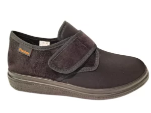 Fischer Fischer 13948 222 Dames en Heren Zwarte Klittenband Pantoffel Met Stretch Diabetisch