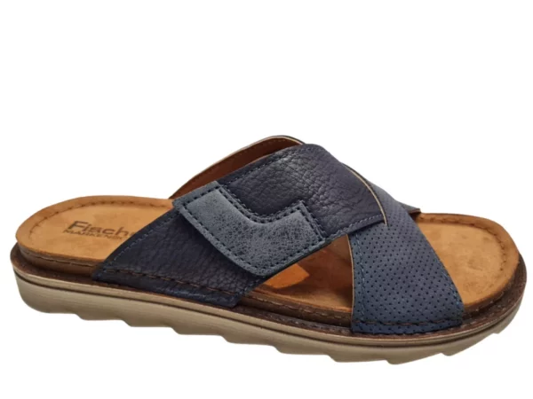 Fischer Fischer Heren Slippers Instapslippers Blauw
