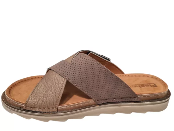 Fischer Fischer Bruine Leren Heren Slippers