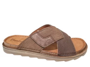 Fischer Fischer Bruine Leren Heren Slippers