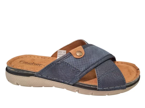 Fischer Fischer Blauwe Heren Slippers Slides
