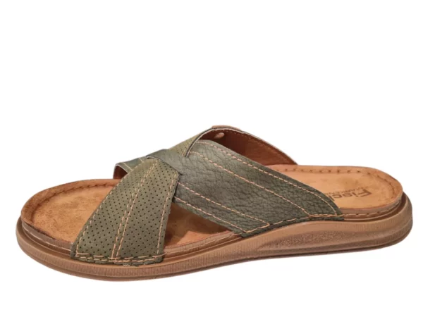 Fischer Fischer Groene Leren Heren Slippers