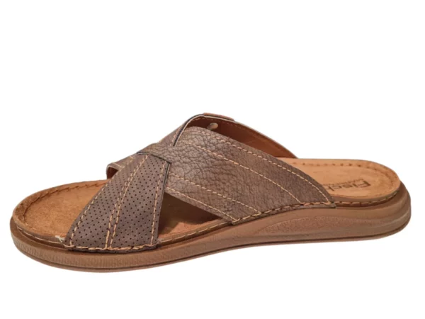 Fischer Fischer Bruine Leren Heren Slippers