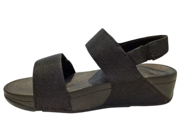 Fit Flop Fit Flop Lulu Zwarte Glitter Dames Sandalen Hielspoor Peesplaatontsteking