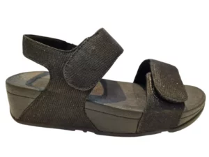 Fit Flop Fit Flop Lulu Zwarte Glitter Dames Sandalen Hielspoor Peesplaatontsteking