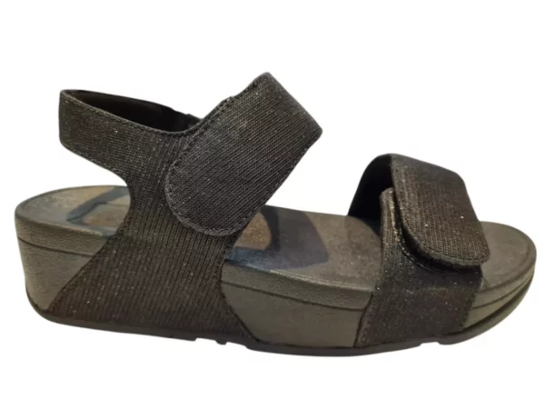Fit Flop Fit Flop Lulu Zwarte Glitter Dames Sandalen Hielspoor Peesplaatontsteking