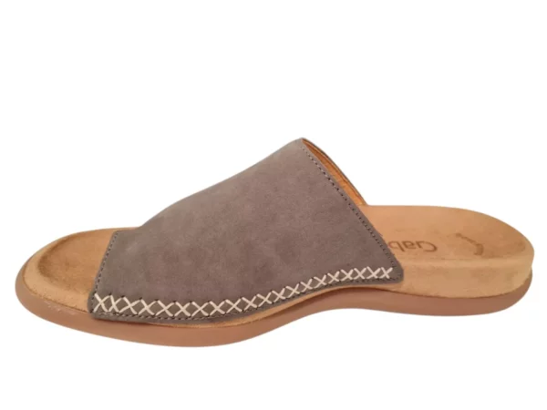 Gabor Gabor Nubuck Grijs Bruine Dames Teenslippers