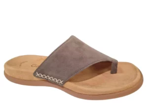 Gabor Gabor Nubuck Grijs Bruine Dames Teenslippers