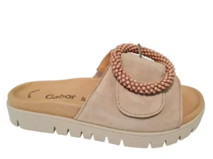 Gabor Gabor Nubuck Bruine Dames Slippers