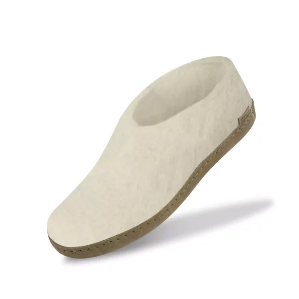Glerups Glerups Lage Wollen Sloffen Leren Zool Wit