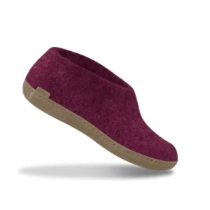 Glerups Glerups Lage Wollen Sloffen Leren Zool Cranberry
