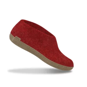 Glerups Glerups Lage Wollen Sloffen Leren Zool Rood
