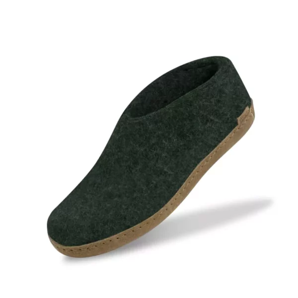 Glerups Glerups Lage Wollen Sloffen Leren Zool Groen