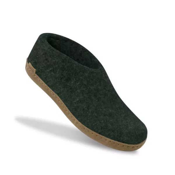 Glerups Glerups Lage Wollen Sloffen Leren Zool Groen