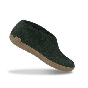 Glerups Glerups Lage Wollen Sloffen Leren Zool Groen