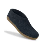 Glerups Glerups Lage Wollen Sloffen Leren Zool denim