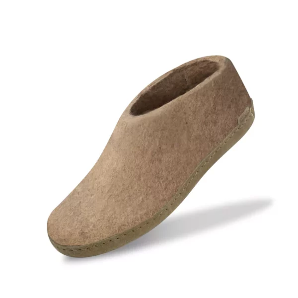 Glerups Glerups Lage Wollen Sloffen Leren Zool Sand