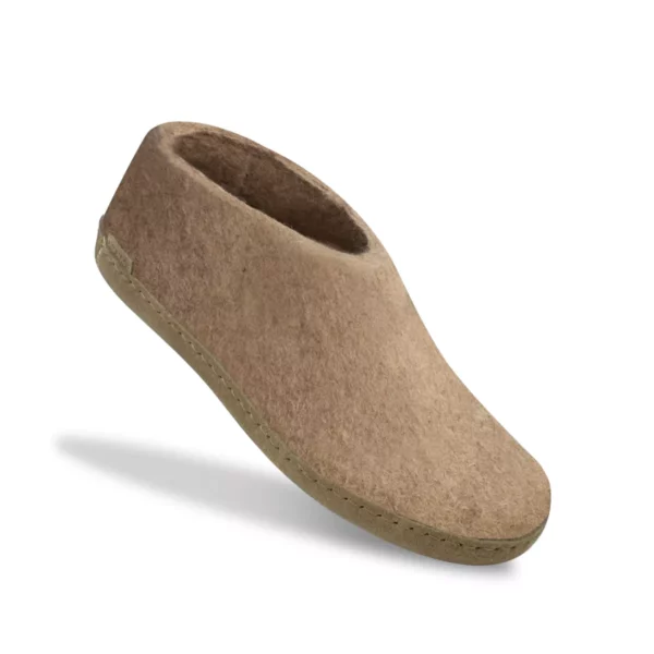 Glerups Glerups Lage Wollen Sloffen Leren Zool Sand