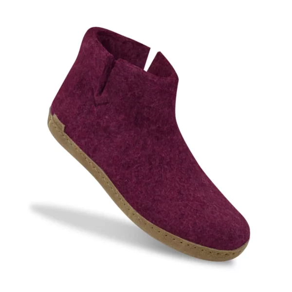 Glerups Glerups Hoge Wollen Pantoffels Dames Paars