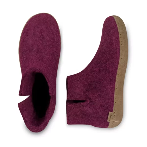 Glerups Glerups Hoge Wollen Pantoffels Dames Paars