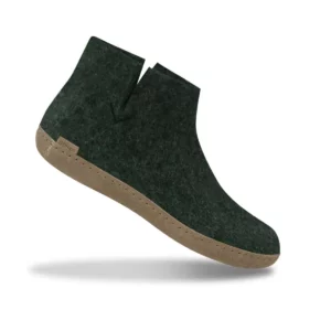 Glerups Glerups Hoge Wollen Sloffen Leren Zool Groen