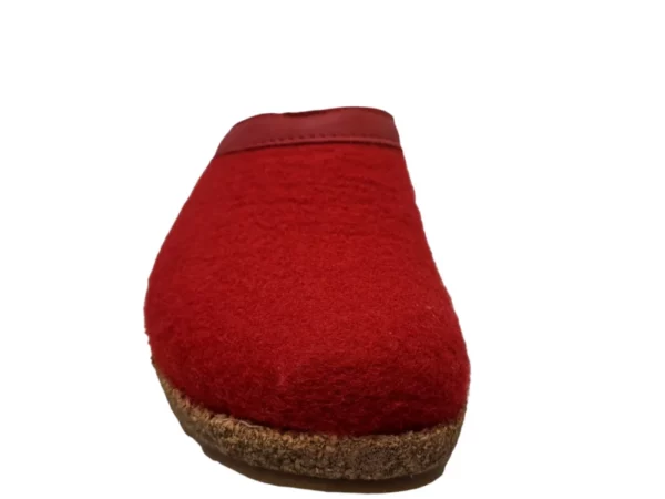 Haflinger Haflinger - Grizzly Torben 011 Rubin Heren En Dames Pantoffel Open Hiel Kurken Zool Rood