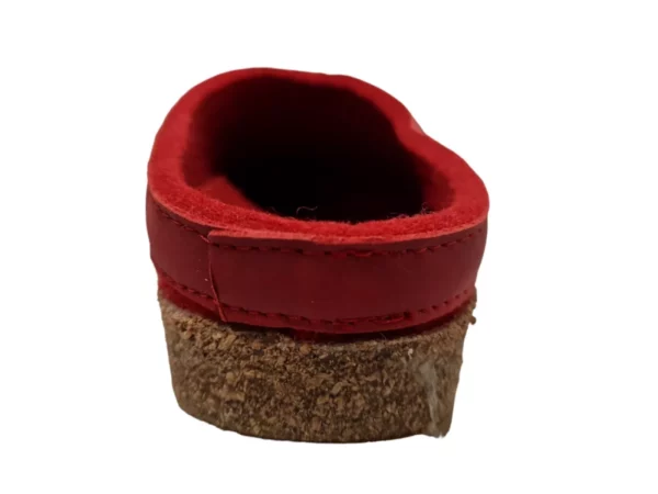 Haflinger Haflinger - Grizzly Torben 011 Rubin Heren En Dames Pantoffel Open Hiel Kurken Zool Rood