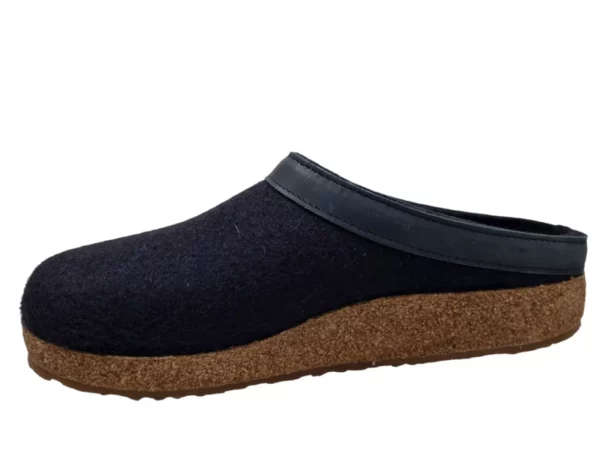 Haflinger Haflinger - Grizzly Torben 070 Mittelblau Heren En Dames Pantoffel Open Hiel Kurken Zool Blauw
