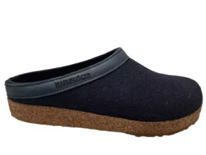 Haflinger Haflinger - Grizzly Torben 070 Mittelblau Heren En Dames Pantoffel Open Hiel Kurken Zool Blauw