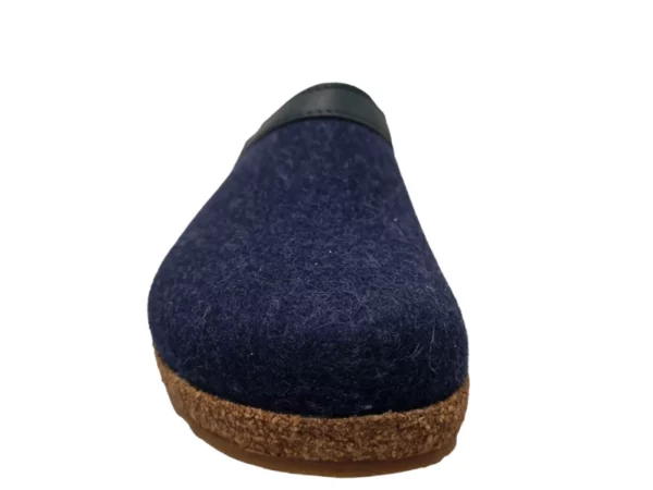 Haflinger Haflinger - Grizzly Torben 072 Jeans Heren En Dames Pantoffel Open Hiel Kurken Zool Blauw