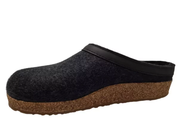 Haflinger Haflinger - Grizzly Torben 077 Heren En Dames Pantoffel Open Hiel Kurken Zool Graphit
