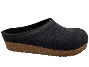 Haflinger Haflinger - Grizzly Torben 077 Heren En Dames Pantoffel Open Hiel Kurken Zool Graphit
