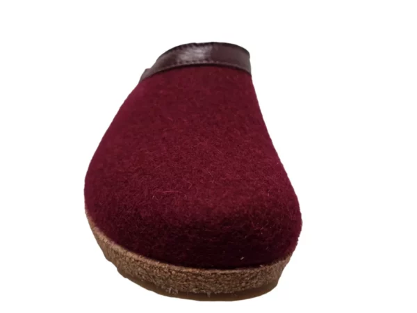 Haflinger Haflinger - Grizzly Torben 309 Heren En Dames Pantoffel Open Hiel Kurken Zool Bordeaux