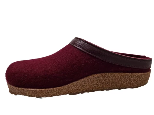 Haflinger Haflinger - Grizzly Torben 309 Heren En Dames Pantoffel Open Hiel Kurken Zool Bordeaux