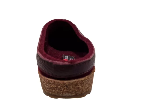 Haflinger Haflinger - Grizzly Torben 309 Heren En Dames Pantoffel Open Hiel Kurken Zool Bordeaux