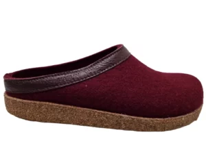 Haflinger Haflinger - Grizzly Torben 309 Heren En Dames Pantoffel Open Hiel Kurken Zool Bordeaux