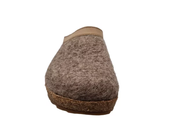 Haflinger Haflinger - Grizzly Torben 550 Torf Heren En Dames Pantoffel Open Hiel Kurken Zool Beige