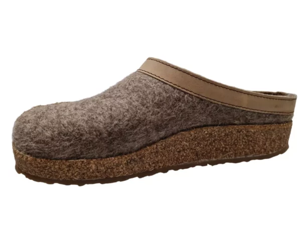 Haflinger Haflinger - Grizzly Torben 550 Torf Heren En Dames Pantoffel Open Hiel Kurken Zool Beige