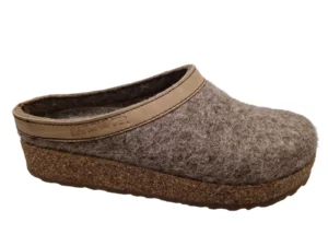 Haflinger Haflinger - Grizzly Torben 550 Torf Heren En Dames Pantoffel Open Hiel Kurken Zool Beige