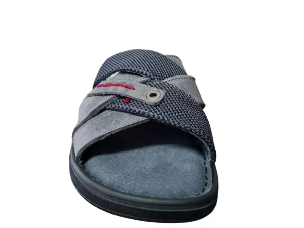 Longo Longo - 1113023 2 antrazit Leren Heren Slippers Instap Model Grijs