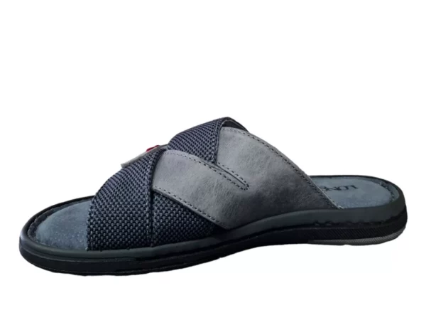 Longo Longo - 1113023 2 antrazit Leren Heren Slippers Instap Model Grijs