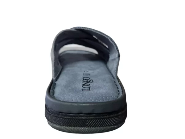 Longo Longo - 1113023 2 antrazit Leren Heren Slippers Instap Model Grijs