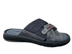 Longo Longo - 1113023 2 antrazit Leren Heren Slippers Instap Model Grijs