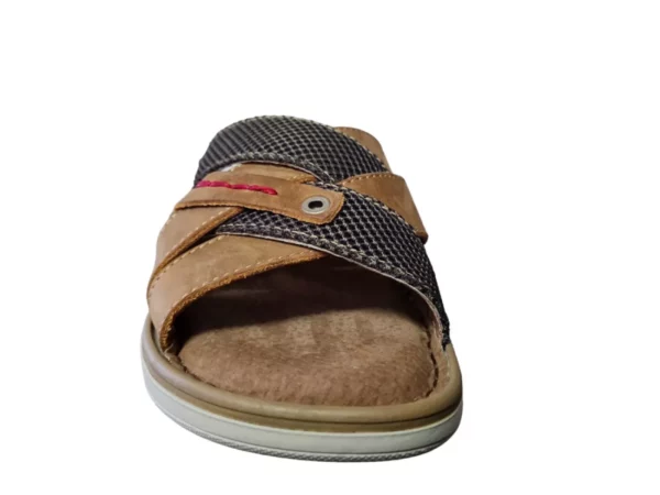 Longo Longo - 1113024 3 cognac mocca Leren Heren Slippers Instap Model Bruin
