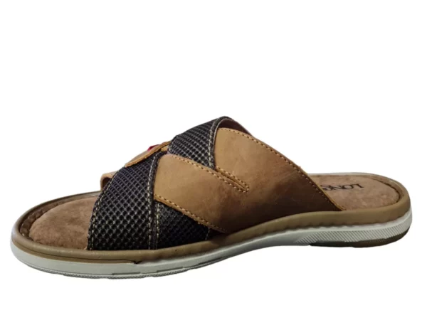 Longo Longo - 1113024 3 cognac mocca Leren Heren Slippers Instap Model Bruin