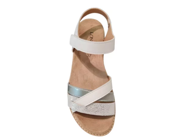 Longo Longo Witte Leren Dames Sandalen