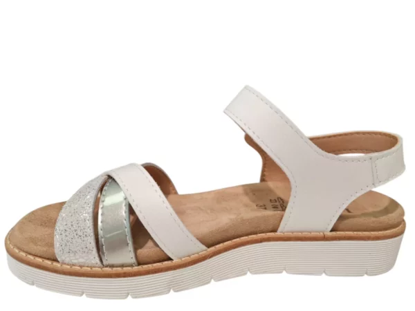 Longo Longo Witte Leren Dames Sandalen